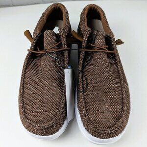 NEW 32 Degrees Men's Brown Woven Slip On Boat Shoe Sz 9